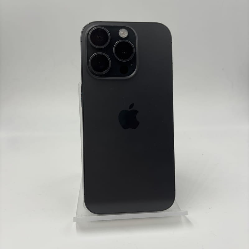 Photo arrière réelle de l'iPhone 15 Pro 5G 256 Go Noir Titane Reconditionné - Excellent État