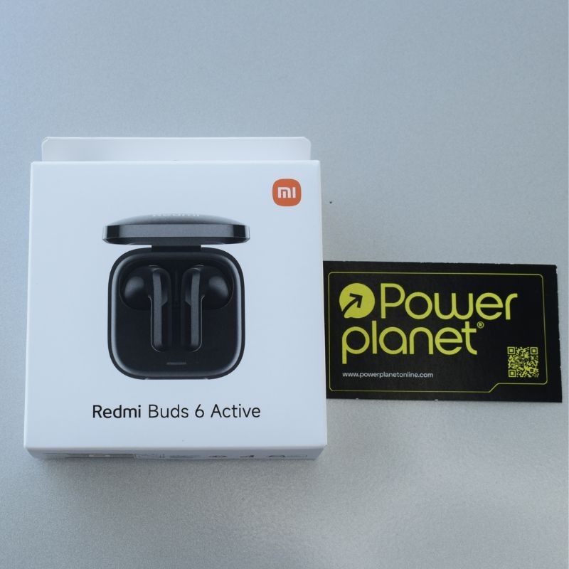 Photo de face réelle de la boîte fermée du Xiaomi Redmi Buds 6 Active Black - Écouteurs Bluetooth
