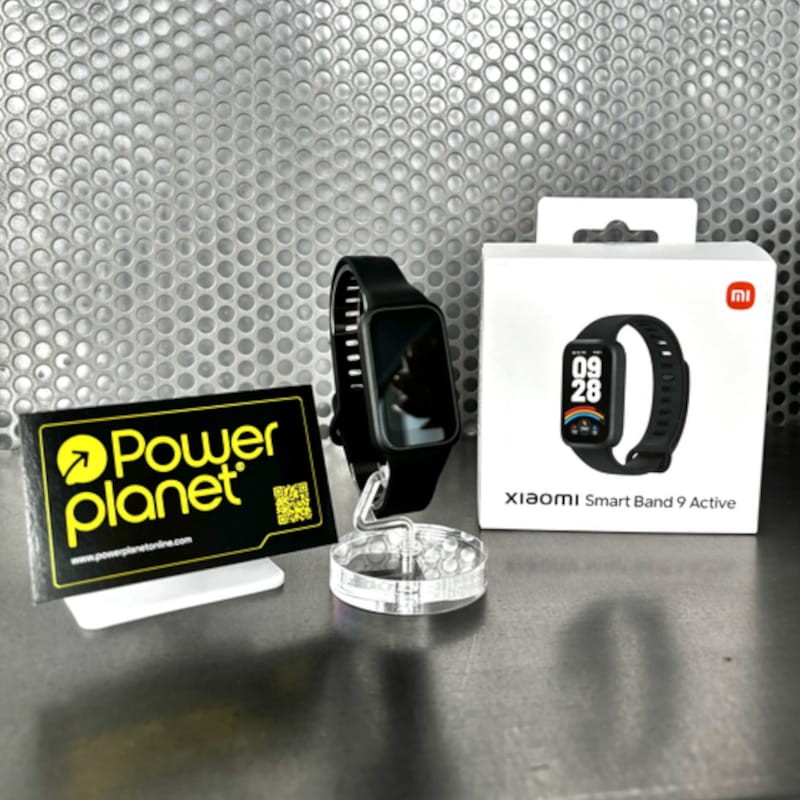 Foto real de la Xiaomi Mi Smart Band 9 Active Negro - Pulsera de Actividad con su caja