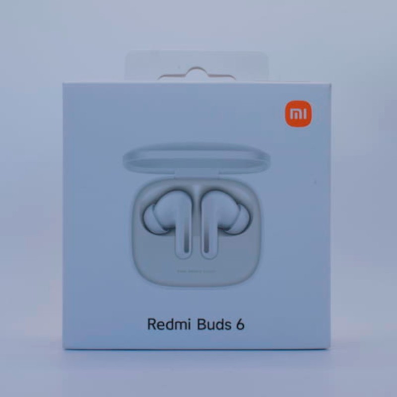 Véritable photo de face de la boîte des Xiaomi Redmi Buds 6 Blanc avec suppression du bruit (ANC) - Casque Bluetooth
