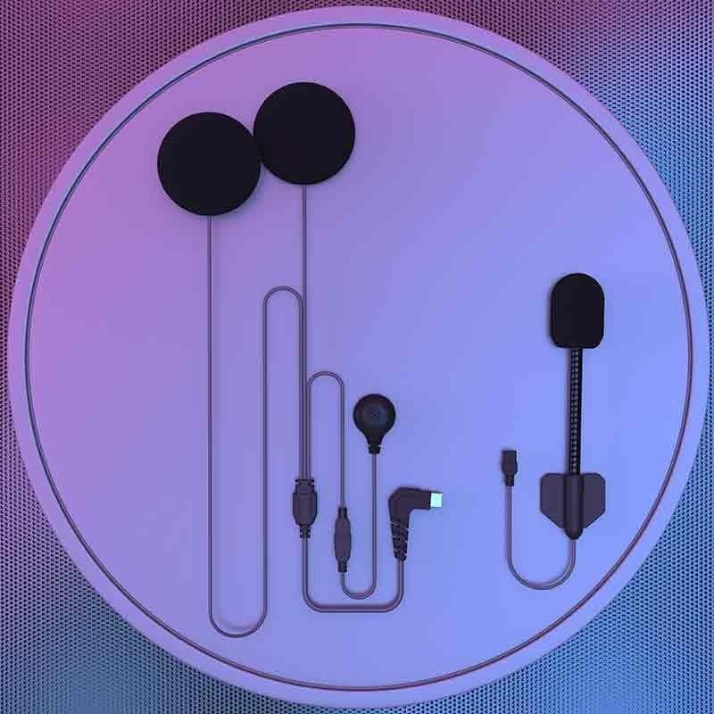 Fones de ouvido para intercomunicador Freedconn D6 Hi-Res com Microfone Preto - Frontal