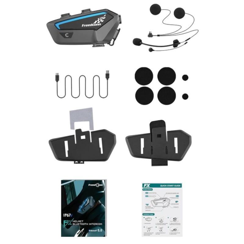 Intercomunicador para Moto FreedConn FX Inalámbrico Bluetooth Negro - Contenido