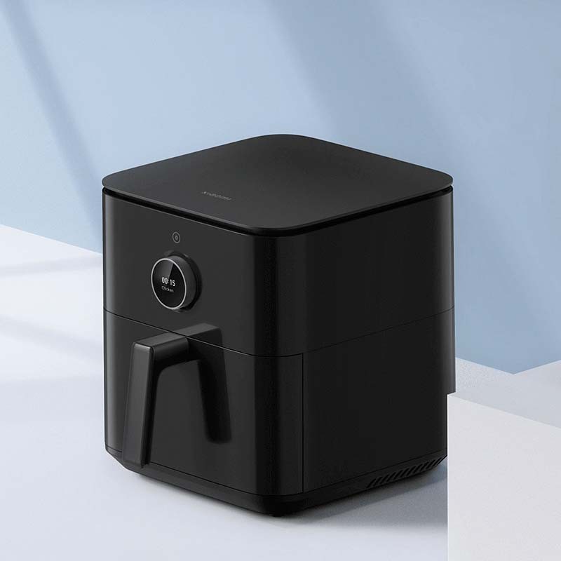 vista lateral da Fritadeira de Ar Xiaomi Smart Air Fryer 6.5L Preto