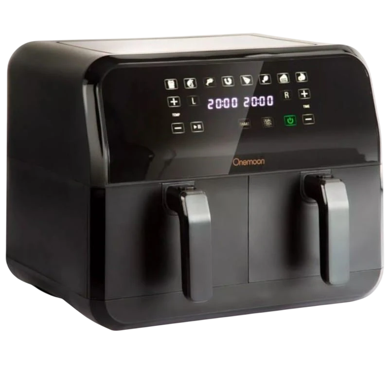 Fritadeira Sem Óleo Onemoon D8 Cesto Duplo 4L + 4L Preto
