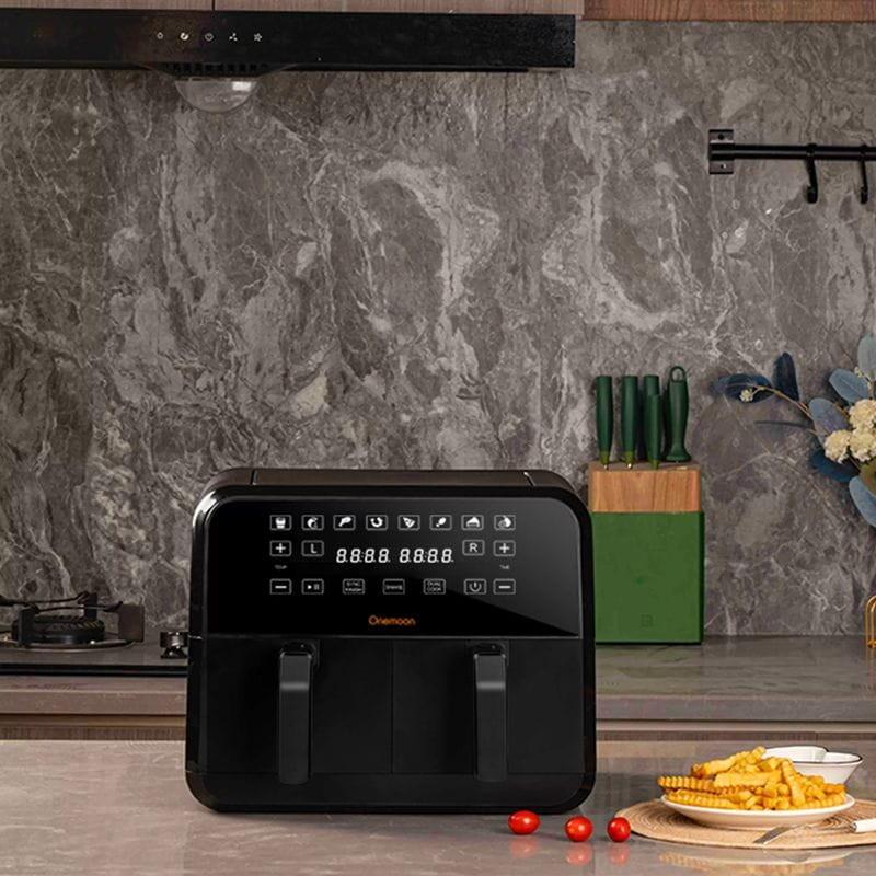 Ecrã de controle para Fritadeira Sem Óleo Onemoon D8 Cesto Duplo 4L + 4L Preto
