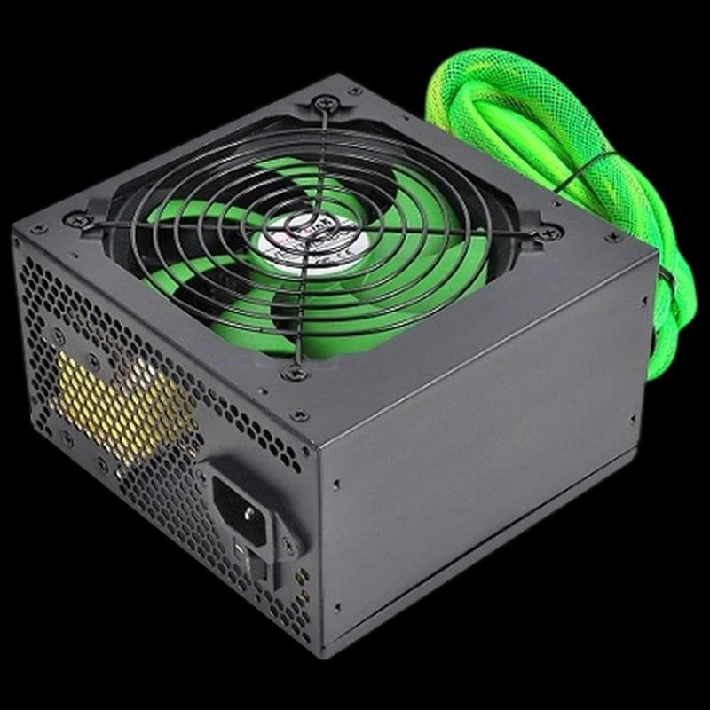 Fuente Alimentación 650W L-Link LL-PS-650 Verde - Ventilador 12 cm - 14 dB / Silencioso - Control de Velocidad - Sistema Antivibraciones - Rendimiento Gaming - Rail Único 12V - Cableado largo