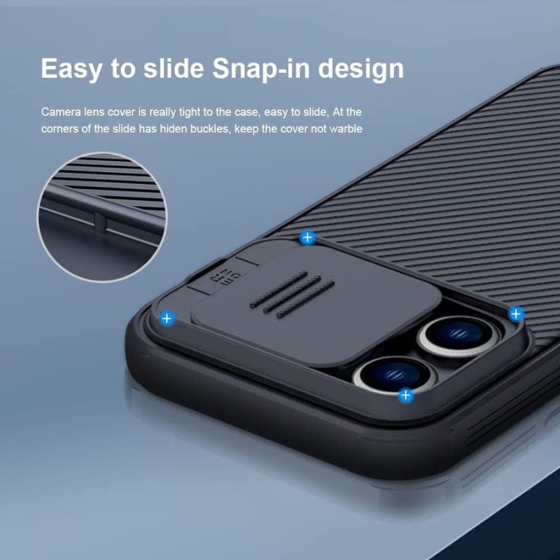 Funda CamShield Pro Magnética Negra para Apple iPhone 14 Pro Max detalles del diseño