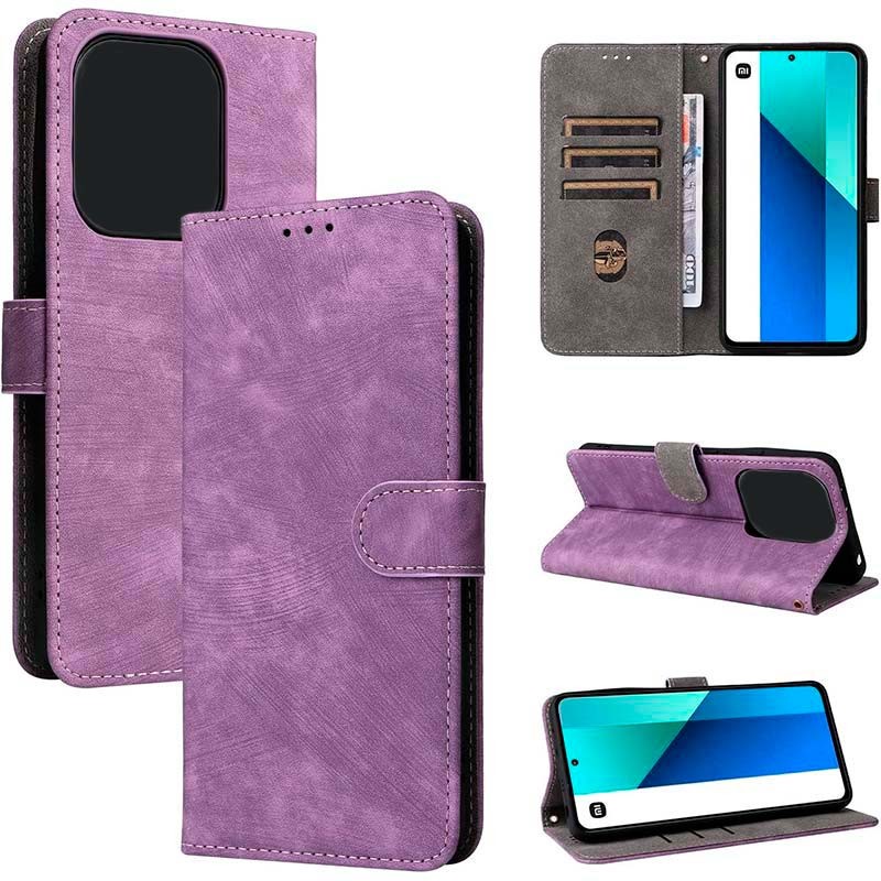 vista detallada de la Funda púrpura 360º Protection tipo libro para Xiaomi Poco F6 Pro 5G