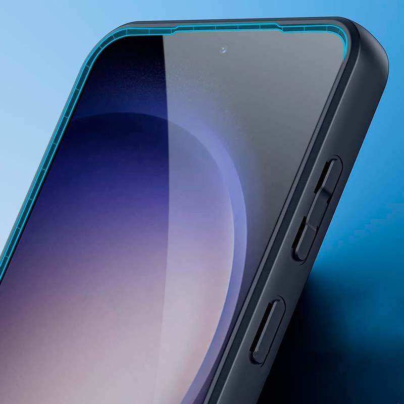 vista frontal de la Funda rígida negra Magnetic Anti-Scratch Shell para Samsung Galaxy S23