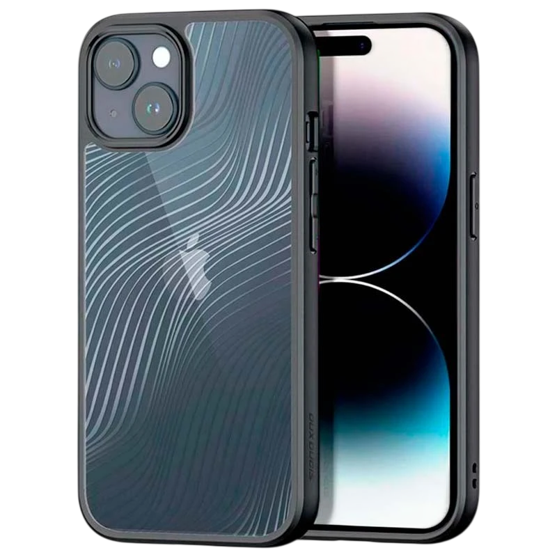 Funda rígida negra Anti-Scratch Shell para iPhone 15 Plus