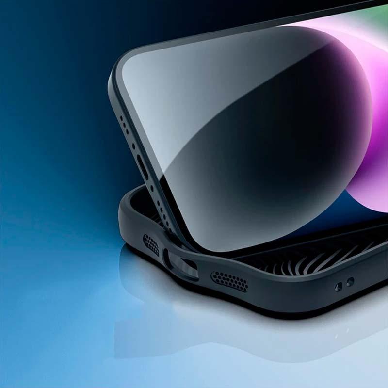 Bordas flexíveis da Capa rígida preta Anti-Scratch Shell para iPhone 15 Plus