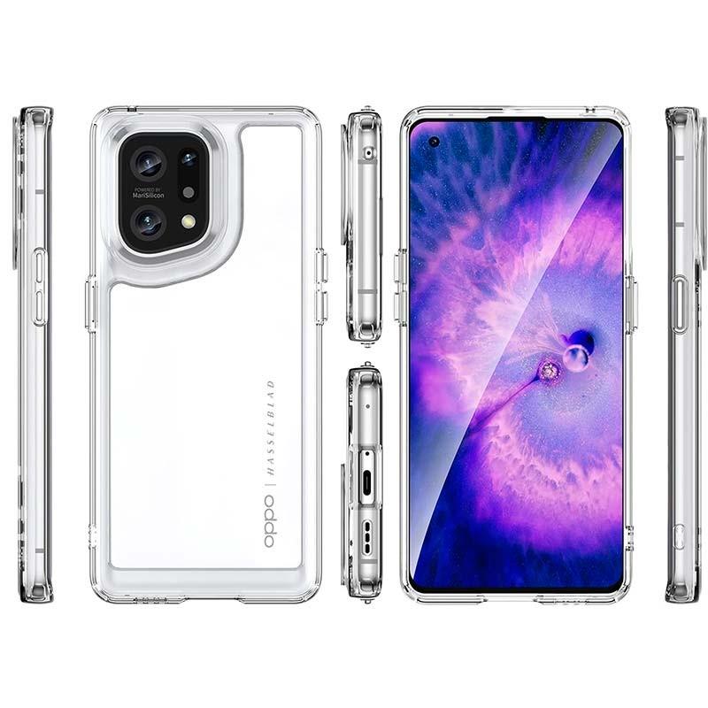 vue détaillée de la Coque Antichoc Premium pour Oppo Find X5 5G Transparente