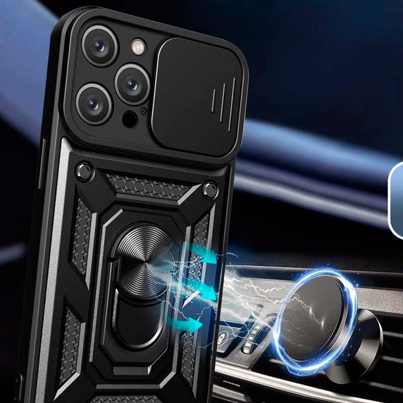 Funda Armadura Militar negra para Xiaomi Redmi Note 14 Pro Plus 5G - soporte magnético