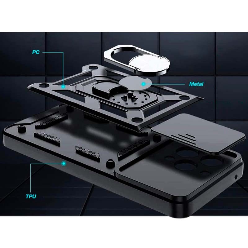 Funda Armadura Militar negra para Xiaomi Redmi Note 14 Pro Plus 5G - materiales