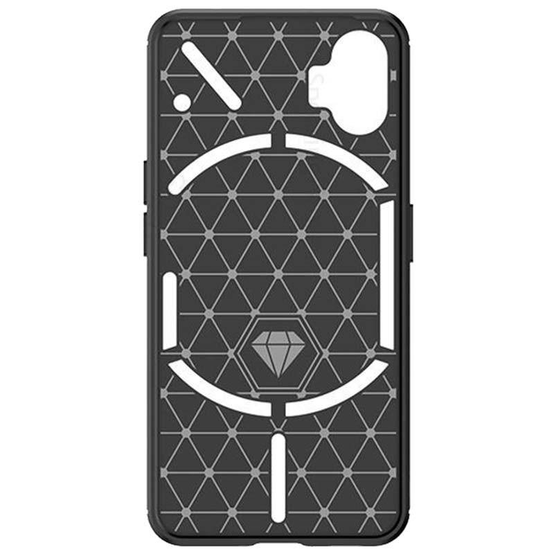 interior de la Funda de silicona Carbon Ultra negra para Nothing Phone 1