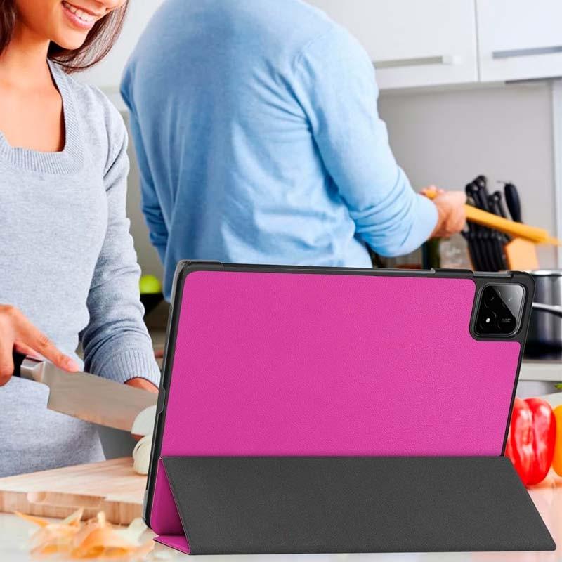fotografía real de la Funda Compatible morada para Xiaomi Pad 6S Pro 12.4