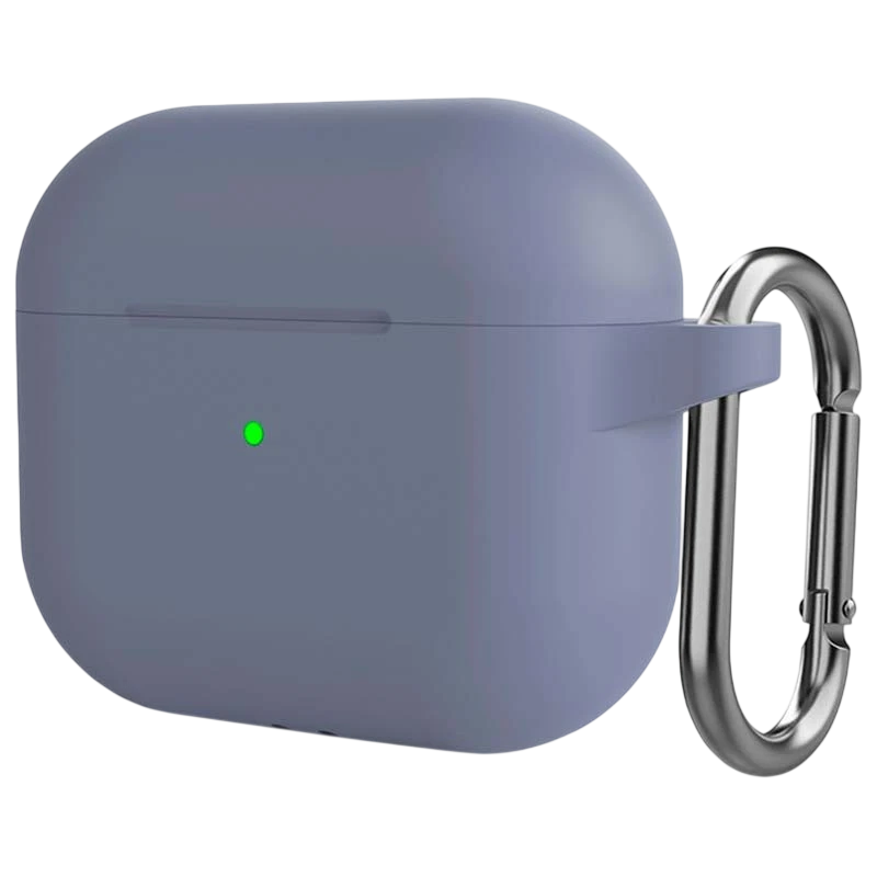 Housse en Silicone avec Mousqueton pour Apple AirPods 3ª Gen Bleu Foncé