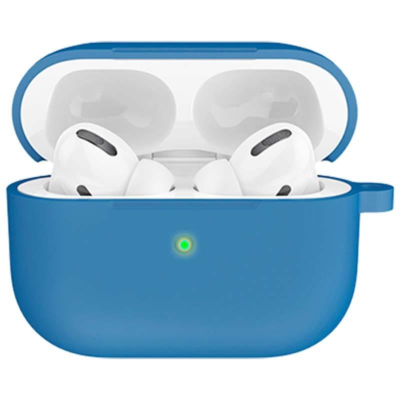 vista frontal de la Funda azul oscuro de silicona para Apple AirPods 3ª Gen