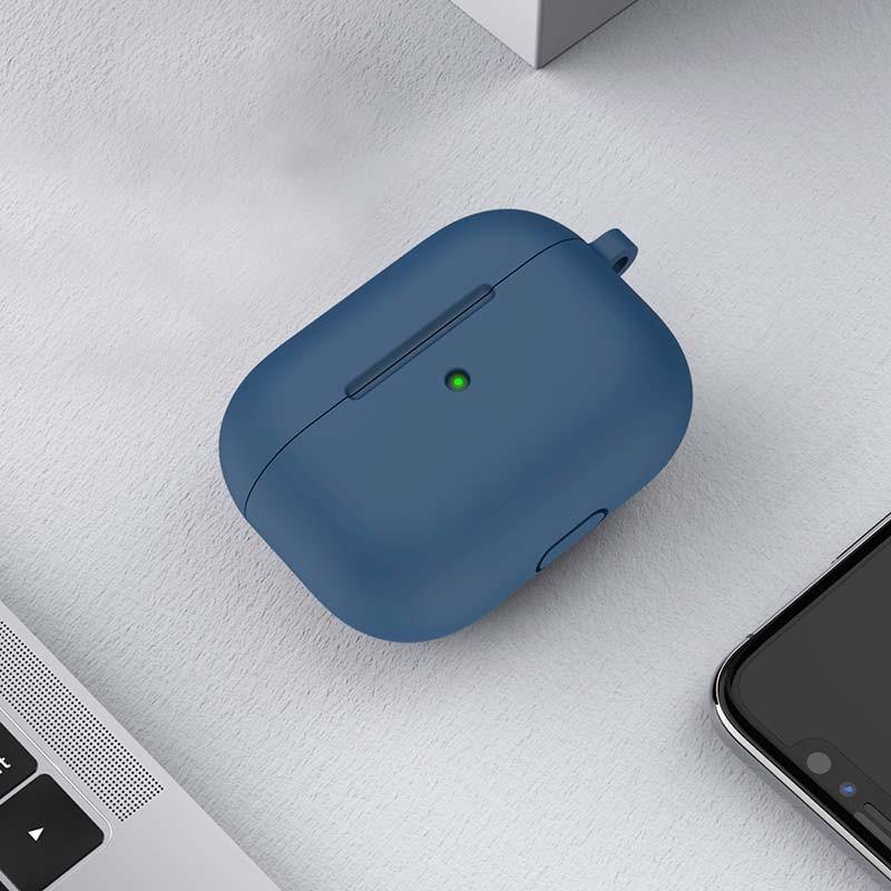 foto real de la Funda azul oscuro de silicona para Apple AirPods 3ª Gen