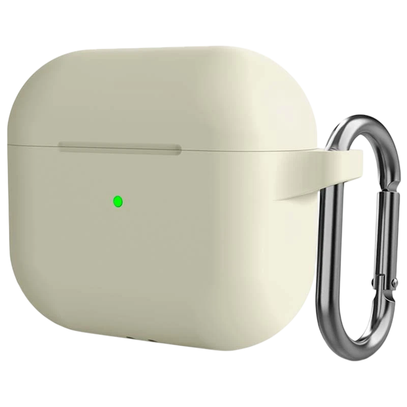 Funda de silicona con Mosquetón para Apple AirPods 3ª Gen Blanco