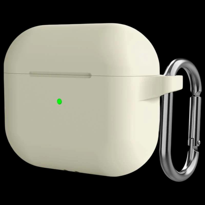 Housse en Silicone avec Mousqueton pour Apple AirPods 3ª Gen Blanc