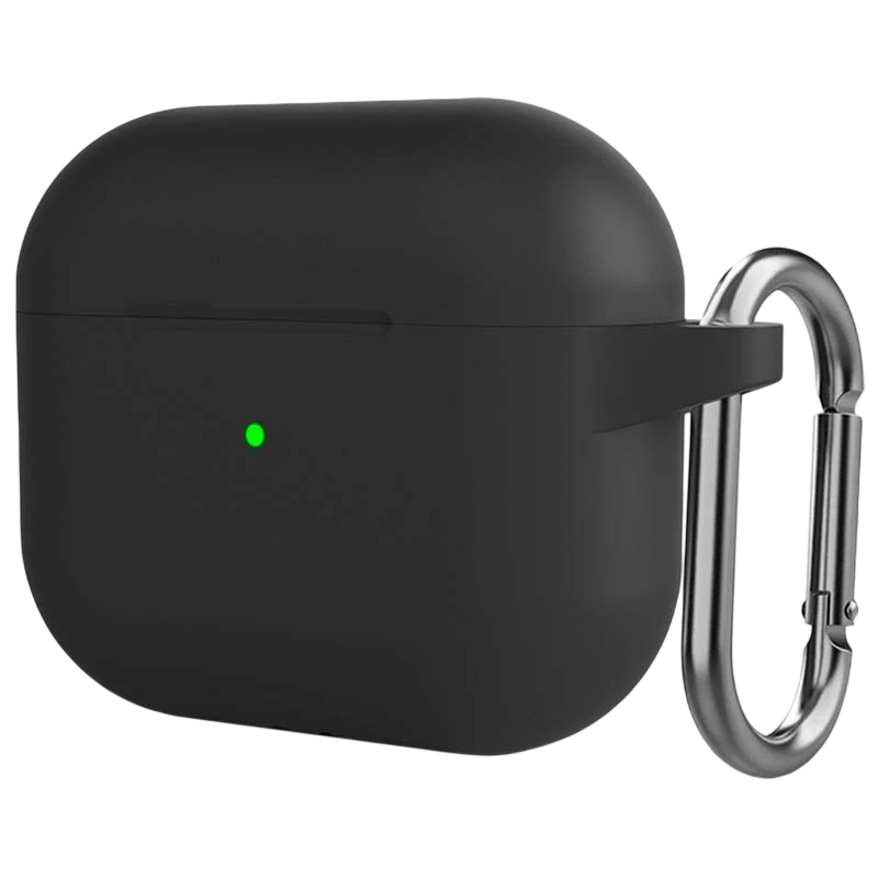 Housse en Silicone avec Mousqueton pour Apple AirPods 3ª Gen Noir