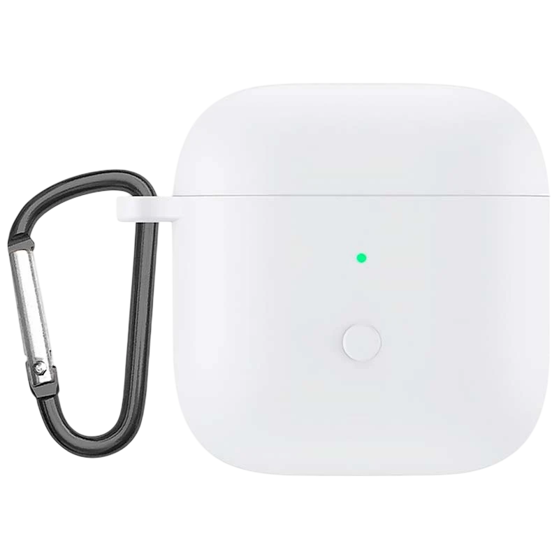 Funda de silicona con Mosquetón para Xiaomi Redmi Buds 3 Blanco