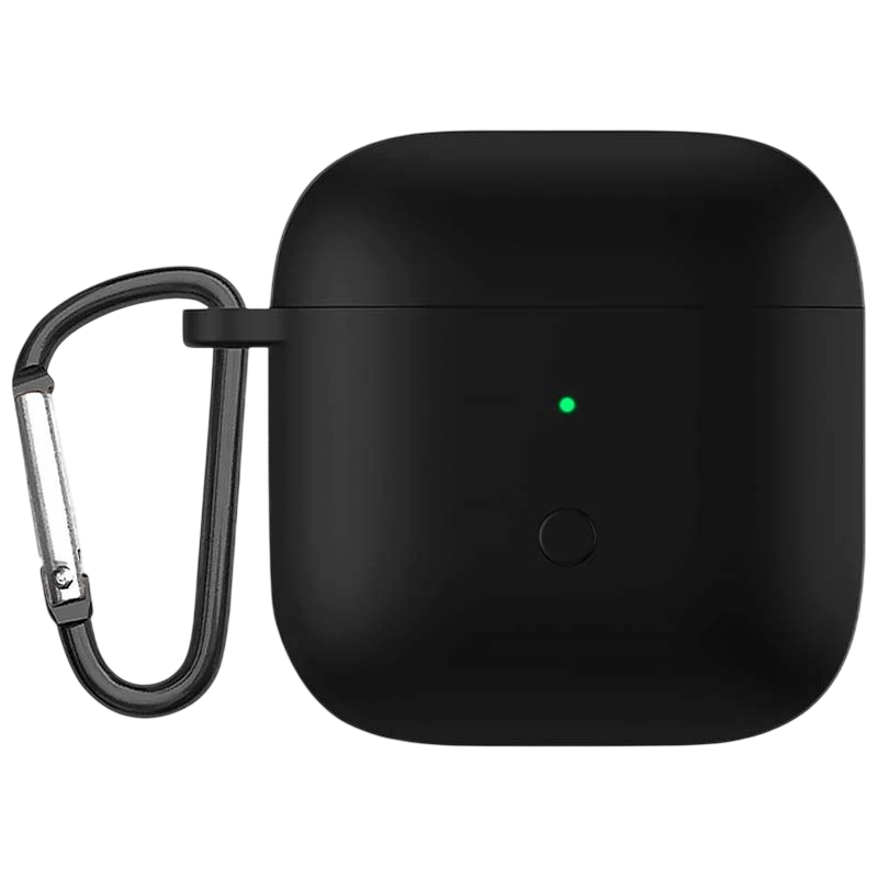 Funda de silicona con Mosquetón para Xiaomi Redmi Buds 3 Negro