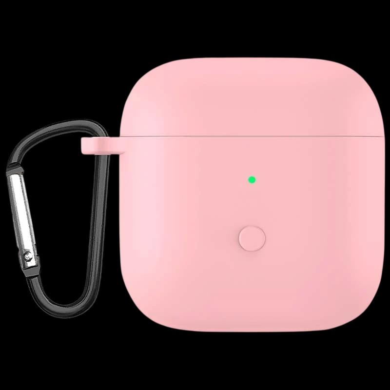 Capa de silicone com Mosquetão para Xiaomi Redmi Buds 3 Rosa