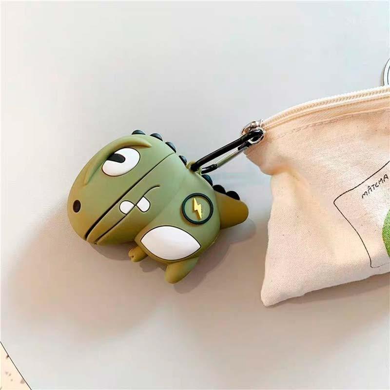 Photo réelle de la coque en silicone pour Xiaomi Redmi Buds 3 avec un design dinosaure