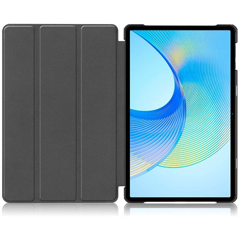 Capa Honor Pad X9a Compatível Preto com frente tripla dobrável tipo origami, suporte estável, acabamento fosco, recortes precisos e proteção de canto