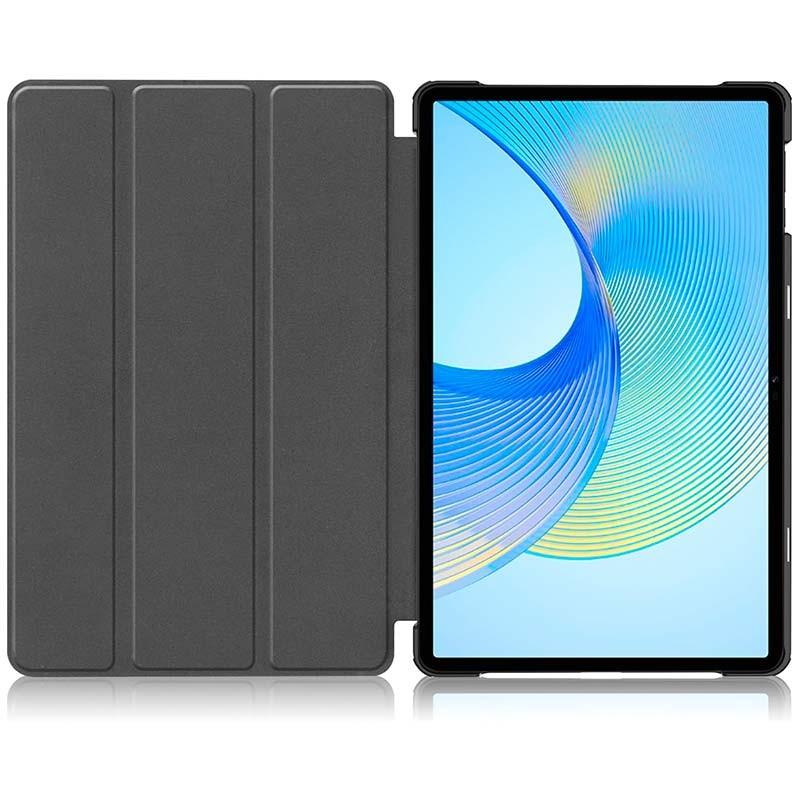 Capa Honor Pad X9a Compatível Preto com frente tripla dobrável tipo origami, suporte estável, acabamento fosco, recortes precisos e proteção de canto