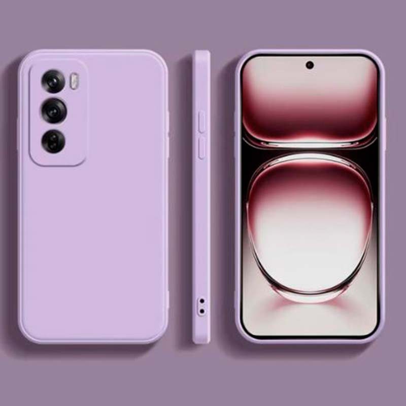 vista frontal, trasera y lateral de la Funda Square Liquid Premium lavanda para Oppo Reno12 Pro 5G