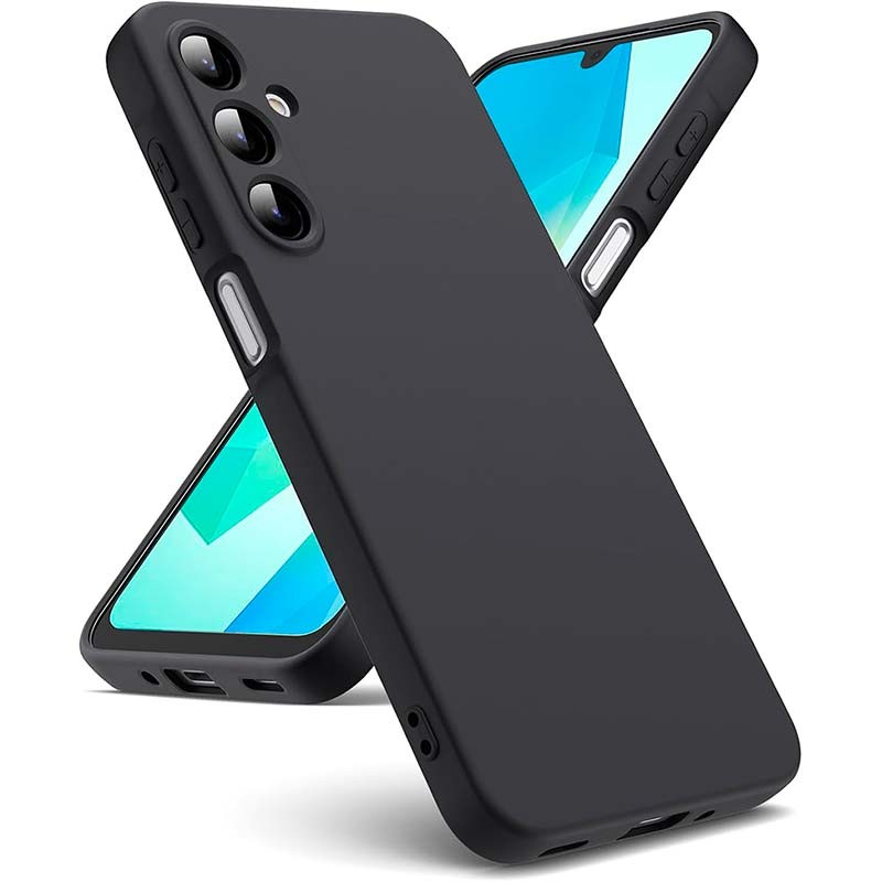 Funda Square Liquid Premium negra para Samsung Galaxy A16 - vista frontal y trasera