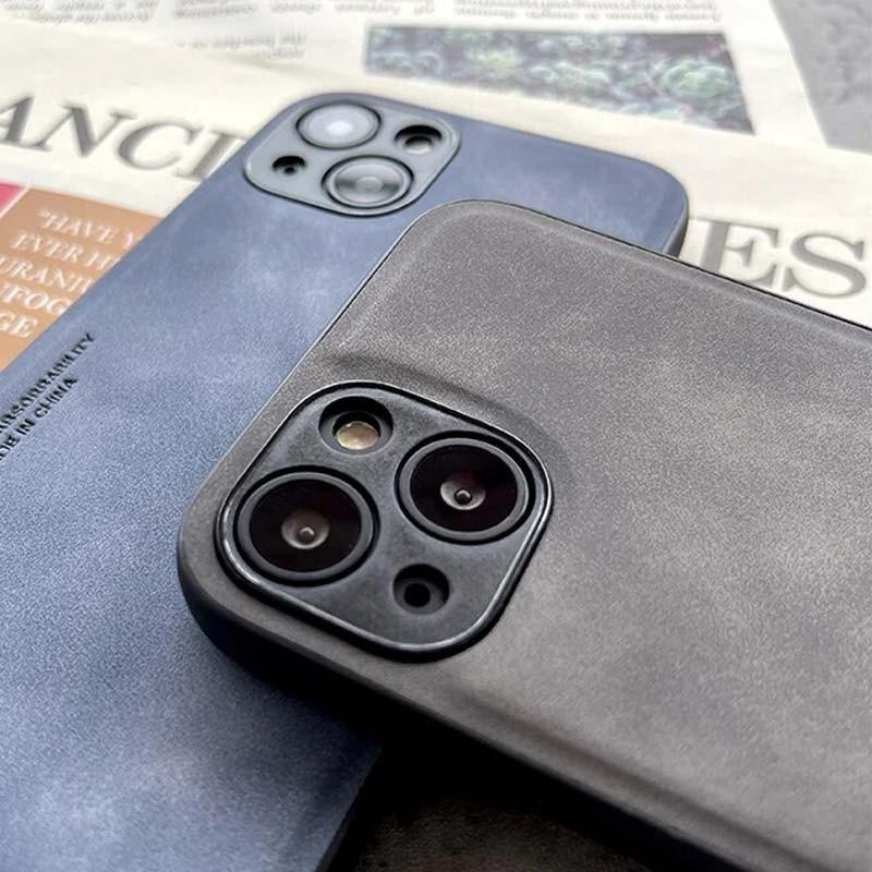 protección de cámara de la Funda de polipiel Magnetic Luxury azul para iPhone 14 Pro