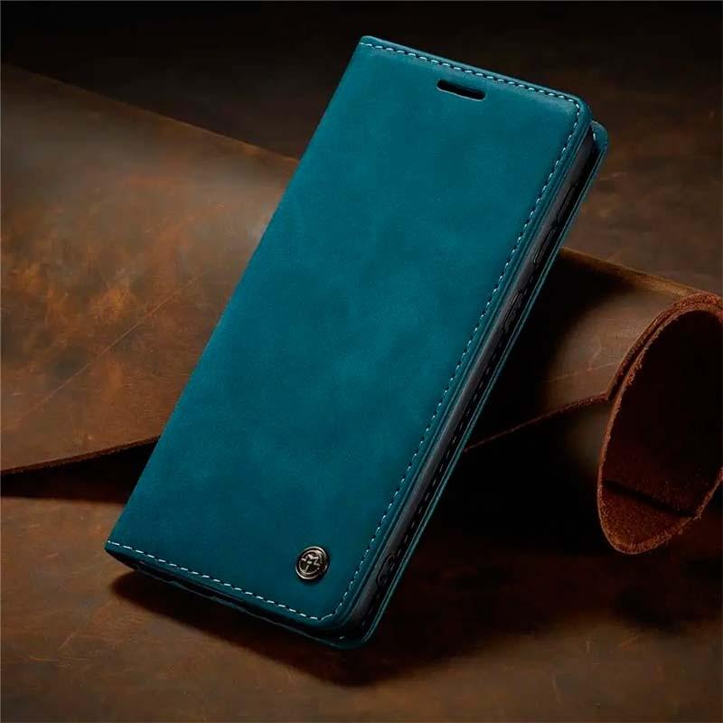 fotografía real de la Funda azul Magnetic Wallet tipo libro para Xiaomi 13T