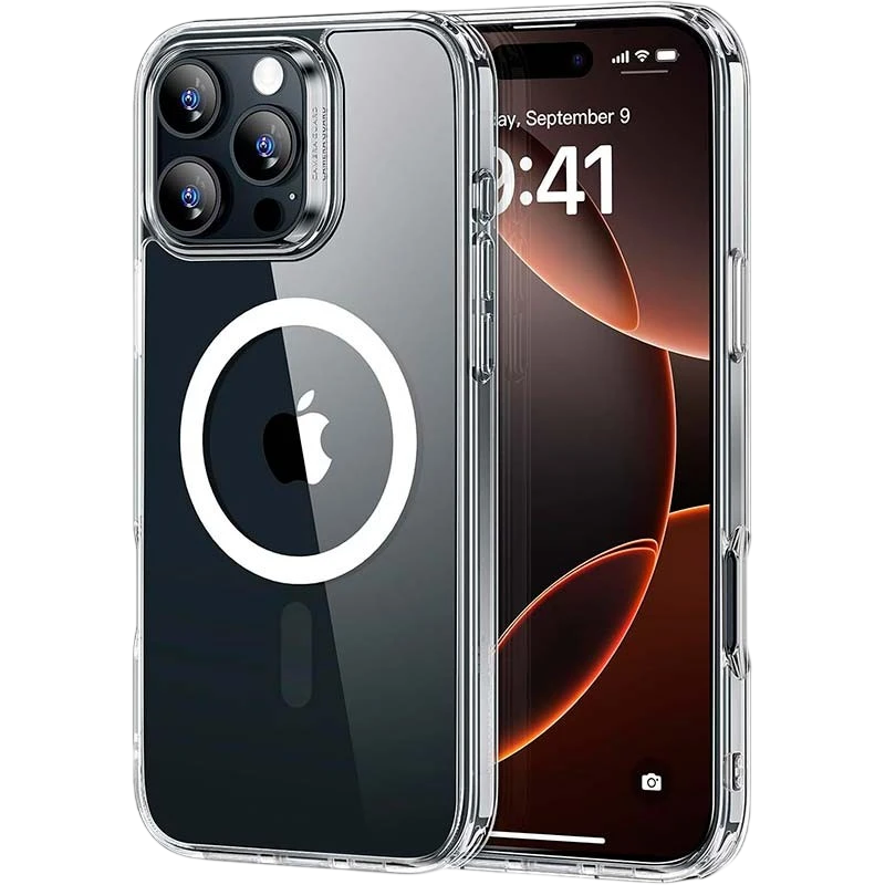 Capa transparente para iPhone 16 Pro compatível com MagSafe