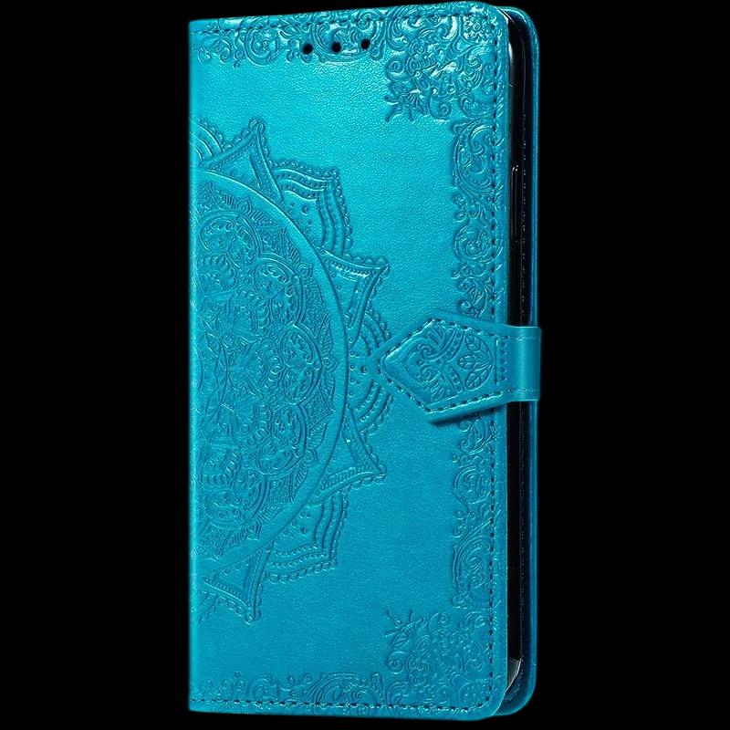 Capa azul Mandala tipo livro para Xiaomi Redmi Note 13 4G