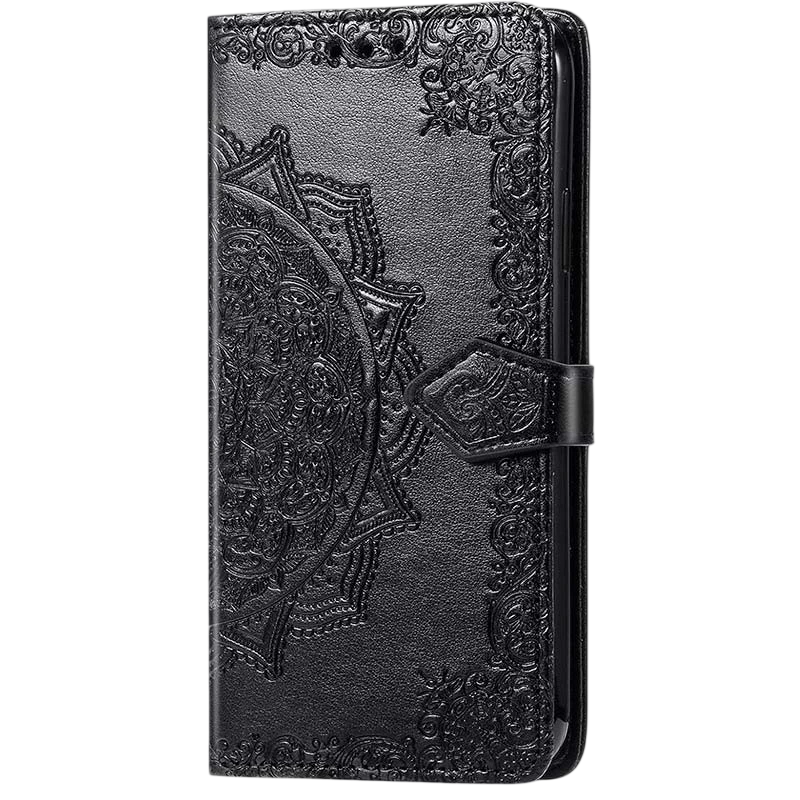 Capa preta Mandala tipo livro para Xiaomi Redmi Note 13 4G