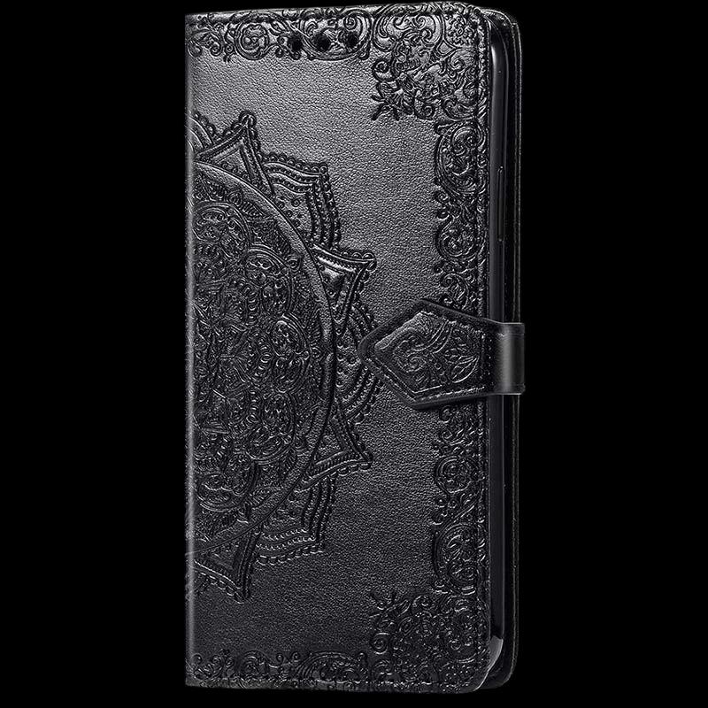 Capa preta Mandala tipo livro para Xiaomi Redmi Note 13 4G