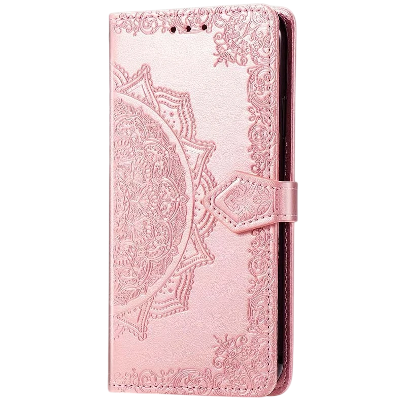 Capa rosa Mandala tipo livro para Xiaomi Redmi Note 13 4G