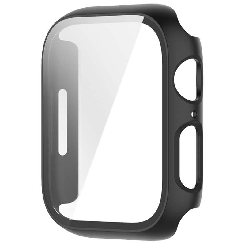 carcasa dura negra con protector de pantalla para Apple Watch 44mm