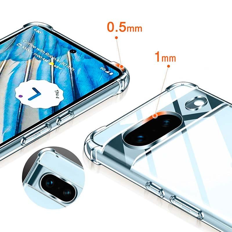 protección de pantalla y cámara de la Funda de silicona Reinforced para Google Pixel 8