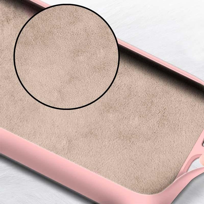 interior de la Funda Square Liquid Premium rosa para iPhone 13