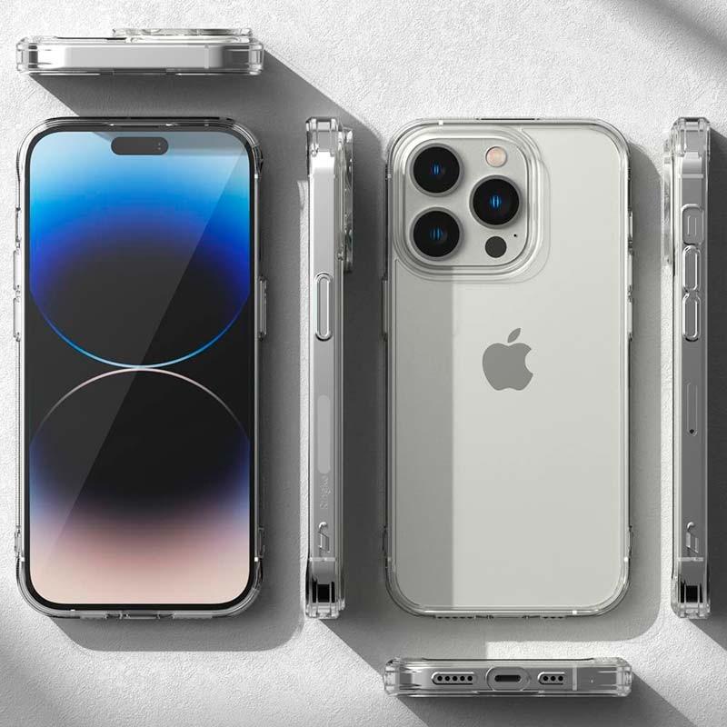 vue détaillée du Coque en silicone transparent pour iPhone 14 Pro