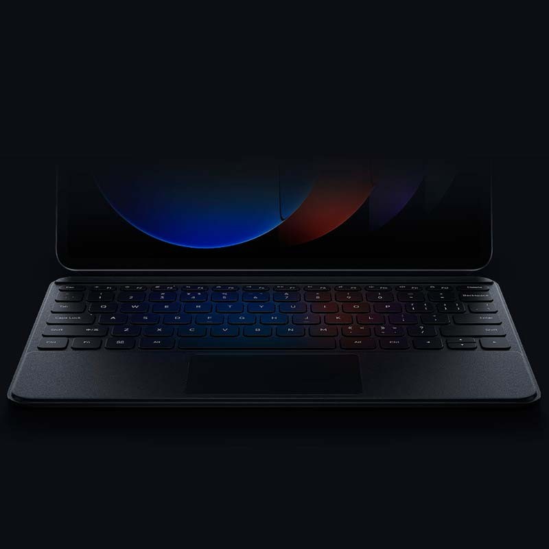 vista frontal de la Funda original con teclado y touchpad blanca para Xiaomi Pad 6S Pro