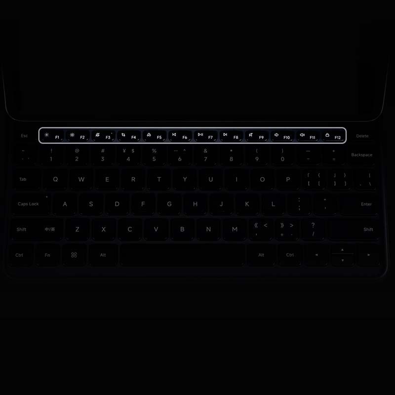 botones de acceso rápido de la Funda original con teclado y touchpad blanca para Xiaomi Pad 6S Pro