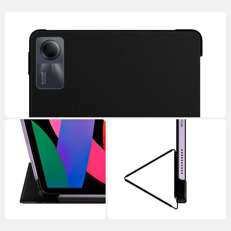vista detalhada da Capa Smart Flip preta para Xiaomi Redmi Pad SE