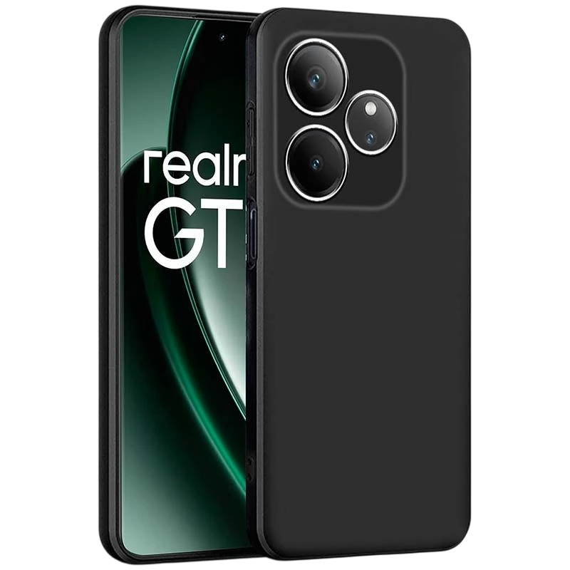 Coque Square Liquid Premium noire pour Realme GT6