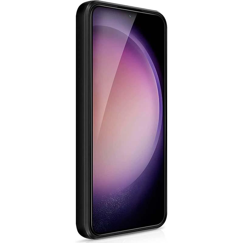 vue de face de la coque noire Square Liquid Premium pour Samsung Galaxy S23